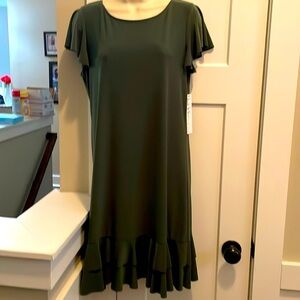 Nicole Miller New York dress, olive green, size M, NWT